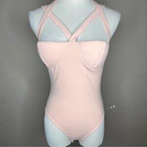 Missguided Harness Strap Bodysuit Nude